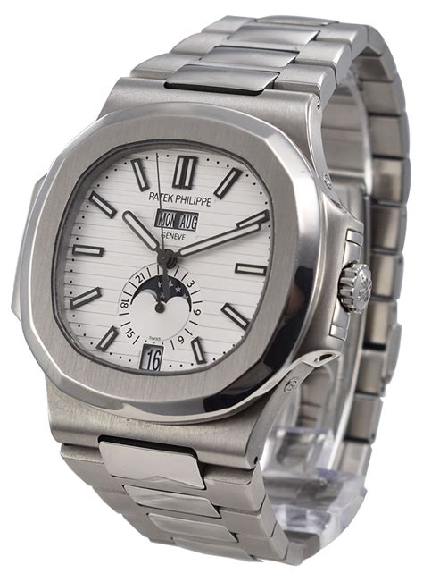 patek philippe nautilus 5726 1a silvery-white dial chrono24|Patek Philippe Nautilus 5726/1A.